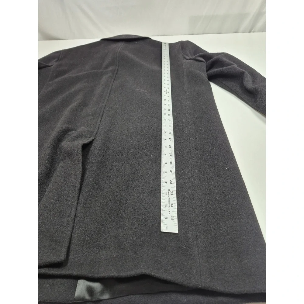 Brooks Brothers 346 Coat Mens 44L Black Wool Cashmere Overcoat Lined Classic